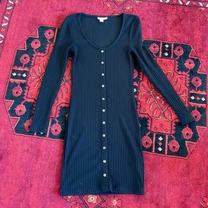 Topshop black ribbed minidress